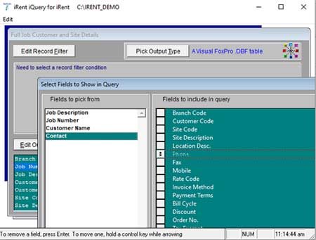 iRent Classic - iQuery Screen