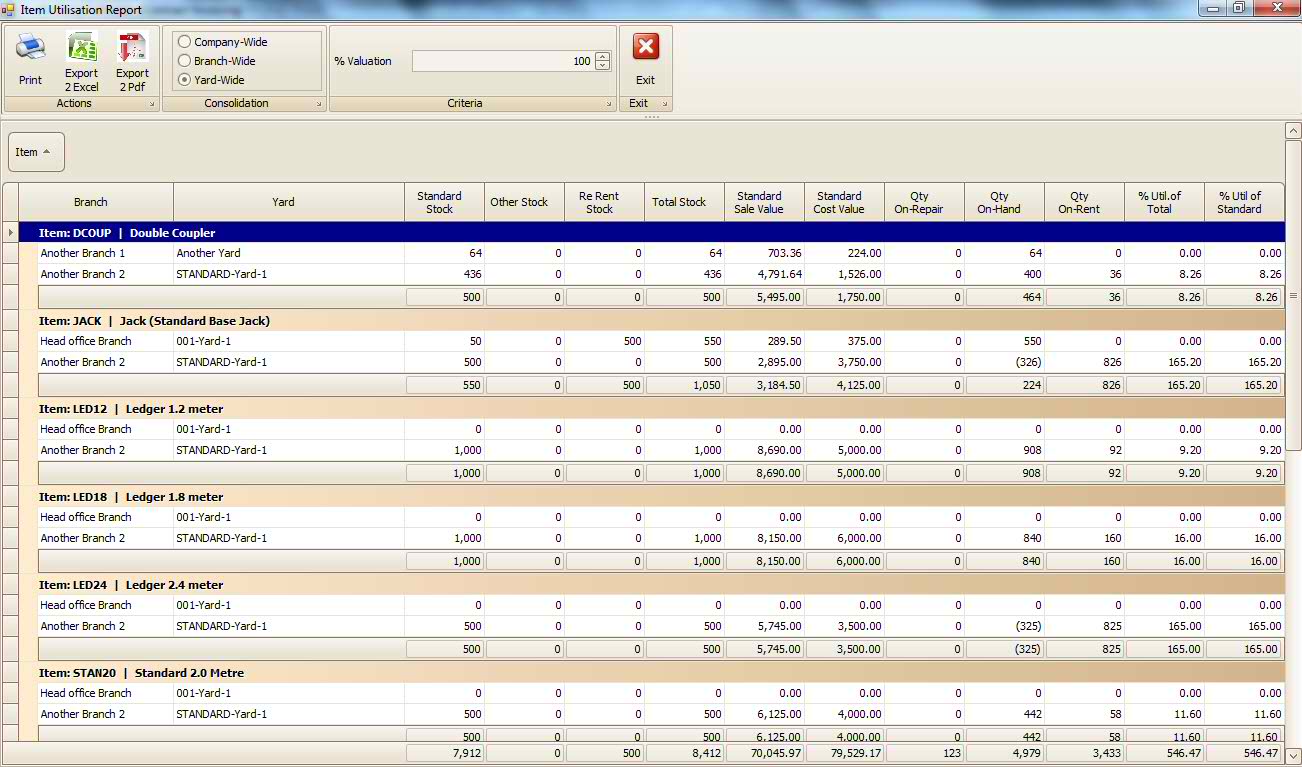 iRent® ERP Inventory » Scaffolding Software