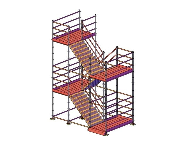 iScaf New Release in 2021 rendered 3d stretcher stair
