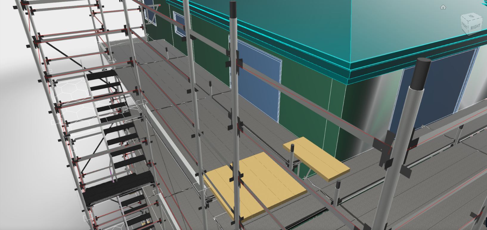 3D realistic image of scaffold plan