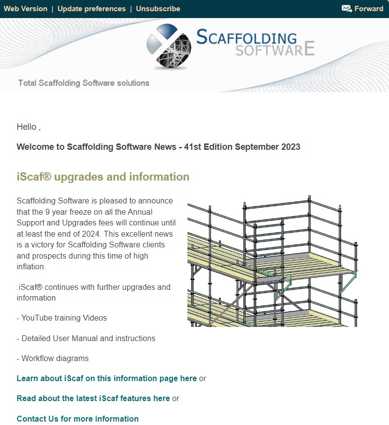 Scaffolding Software News - 41st Edition September 2023