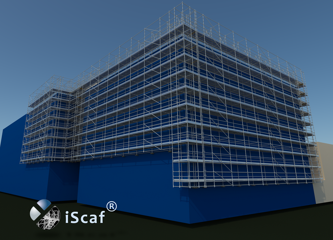 3D realistic image of scaffold plan